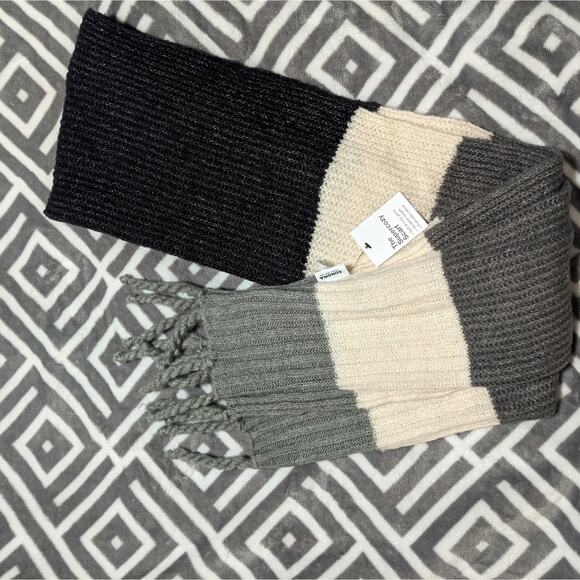 NWT Sonoma The Super Cozy Oblong Grey Combo Scarf - Picture 1 of 4